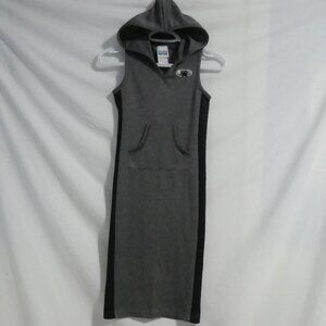 BLUE HEAVEN | size 8 | Hooded Grey and Black Sleeveless Dress | Made In Canada